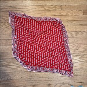 Madewell Red and White Paisley Scarf